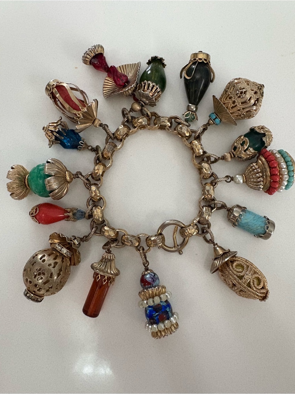 Vintage 1950’s Napier Chinese lantern charm bracelet